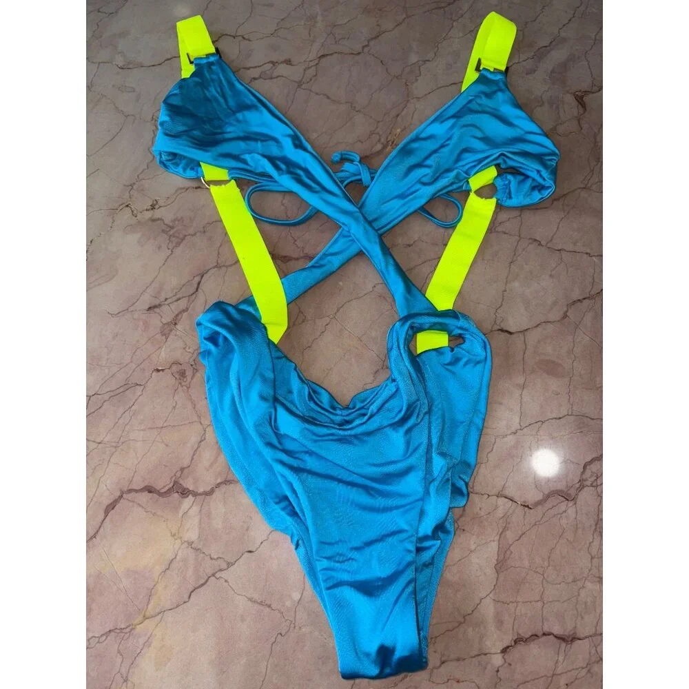 Rays for Days Mariah One Piece in Electric Blue Small New Womens Swimsuit